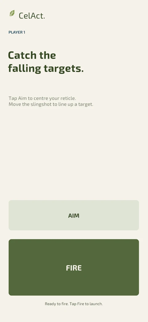 Android controller interface with Aim and Fire buttons